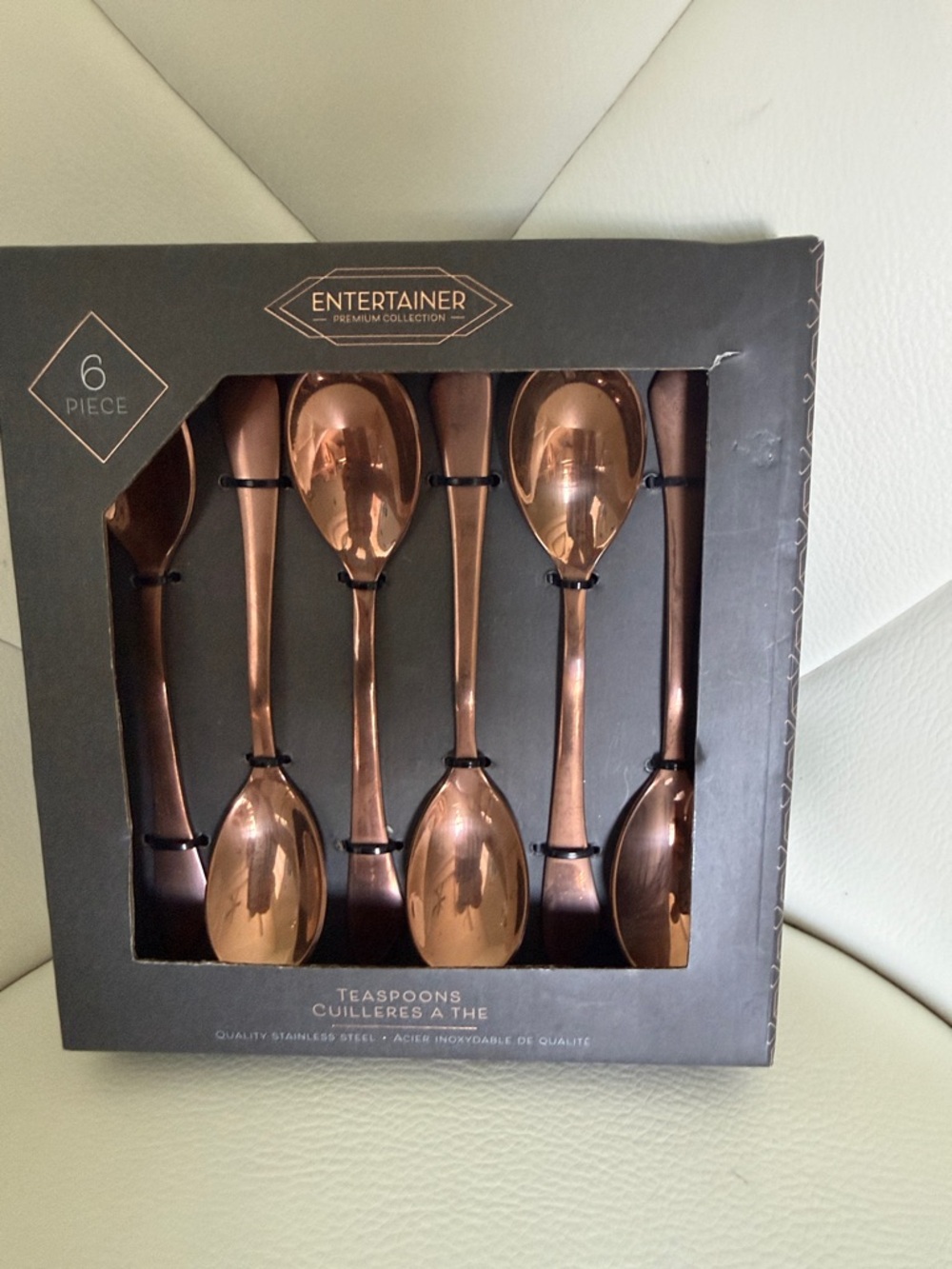 Entertainer Premium Collection Gold-Copper Teaspoon Set  6 Piece - Picture 4 of 6
